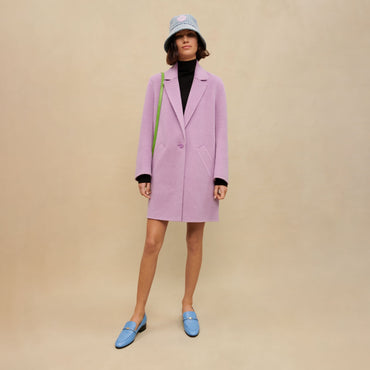 Women Mauve Double-Sided Boucl√© Coat - Parma Violet
