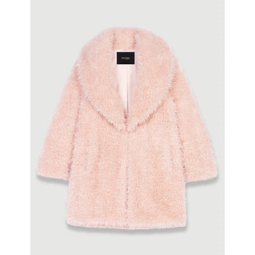 Women Faux Fur Coat - Powdery Pink