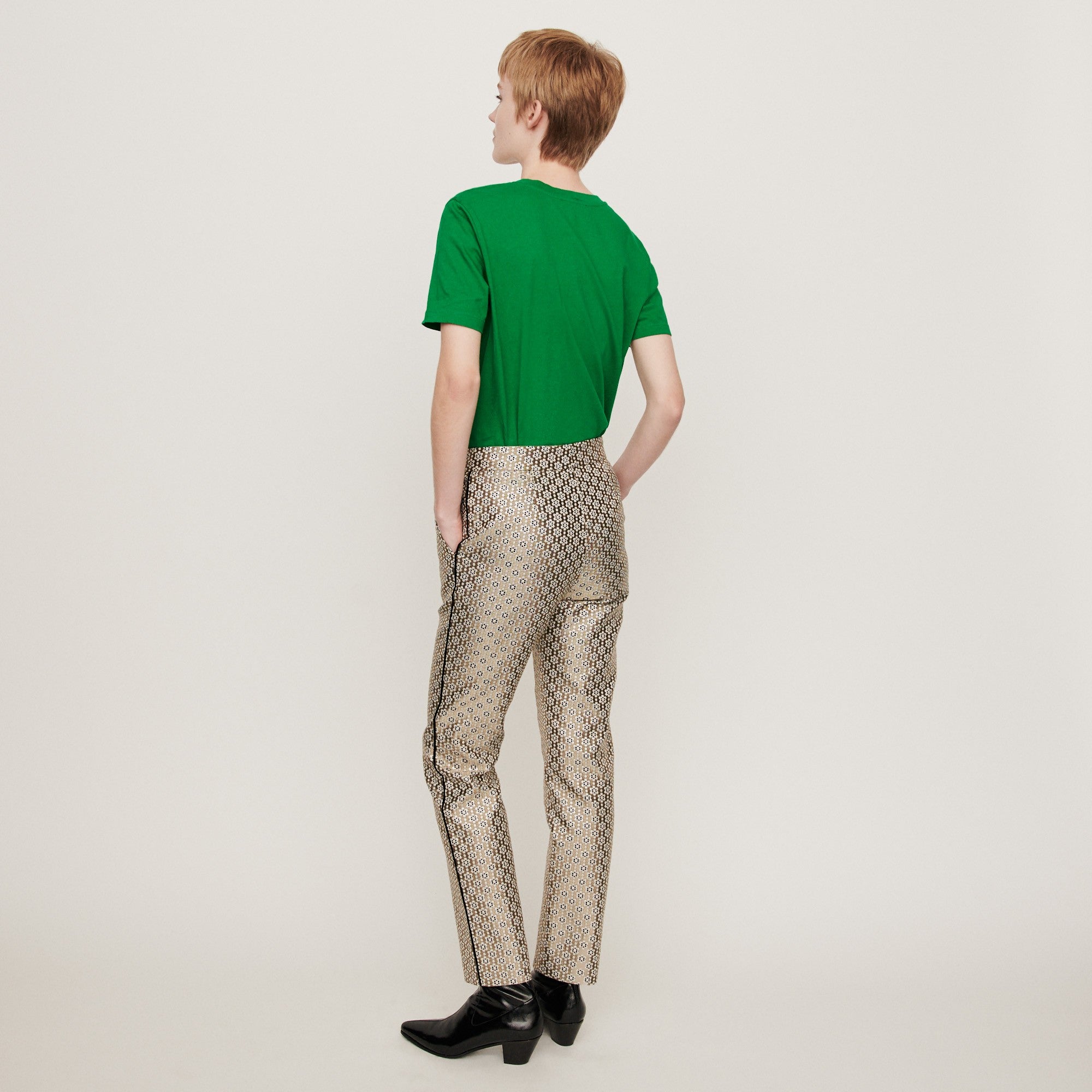 Women Lurex Jacquard Pants - Silver