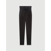 Women Belted High-Waisted Trousers - Black