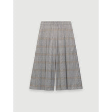 Women Bermuda-Style Checked Pants - Grey