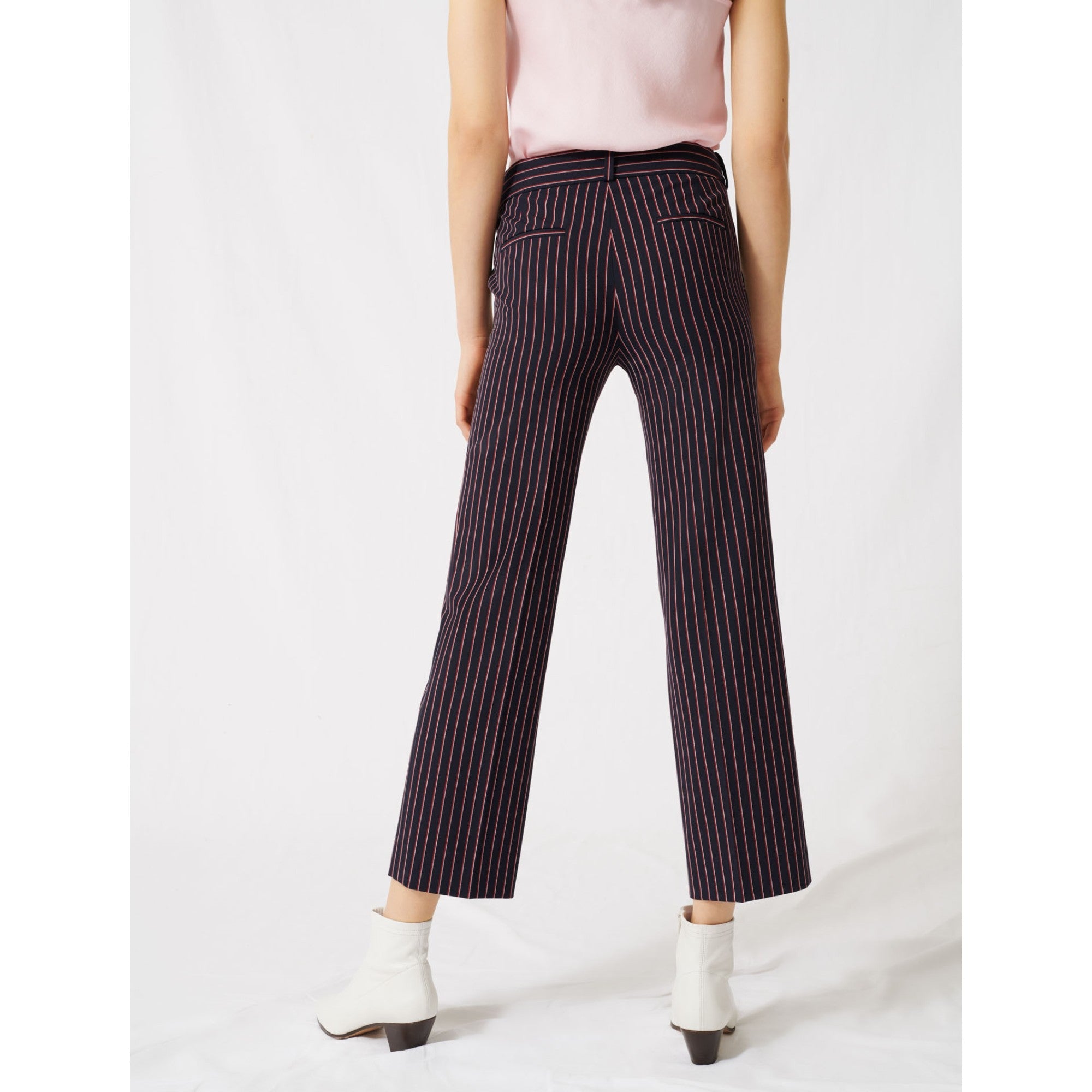 Women Striped Suit Trousers - Navy