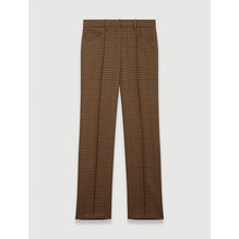 Women Straight Cut Checked Trousers - Brown