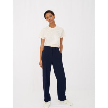 Women Crêpe Suit Trousers - Navy