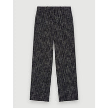 Women Wide-Leg Tweed-Style Trousers - Navy