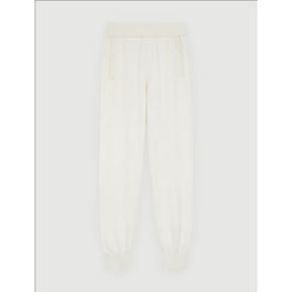 Women 100% Cashmere Jogging Pants - Ecru