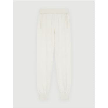 Women 100% Cashmere Jogging Pants - Ecru