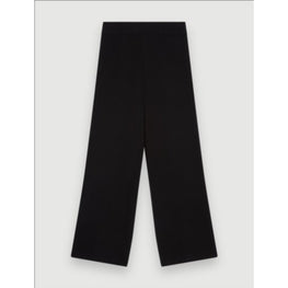 Women Black Wide-Leg Knitted Pants - Black