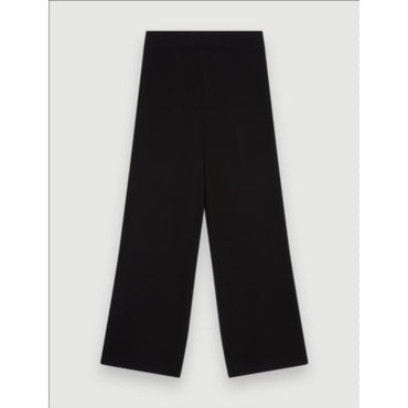 Women Black Wide-Leg Knitted Pants - Black