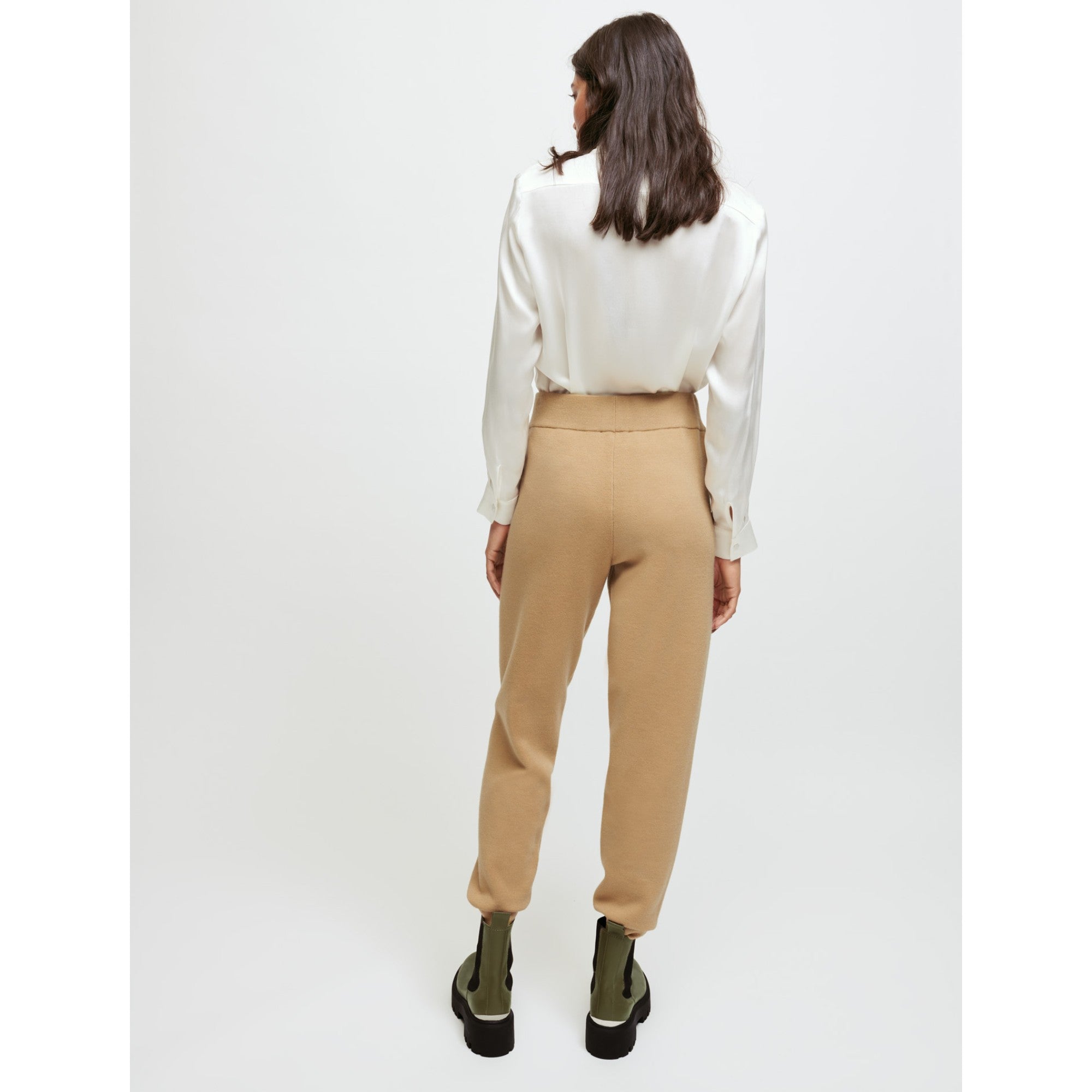 Women Knitted Jogging Pants - Camel