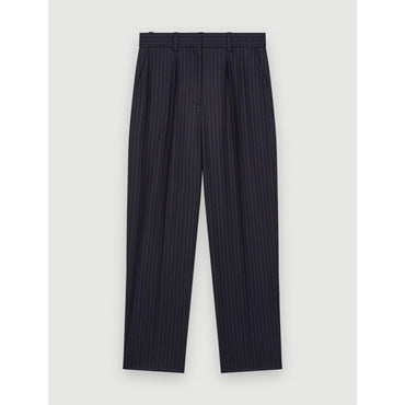 Women Cashmere Wool Trousers - Navy