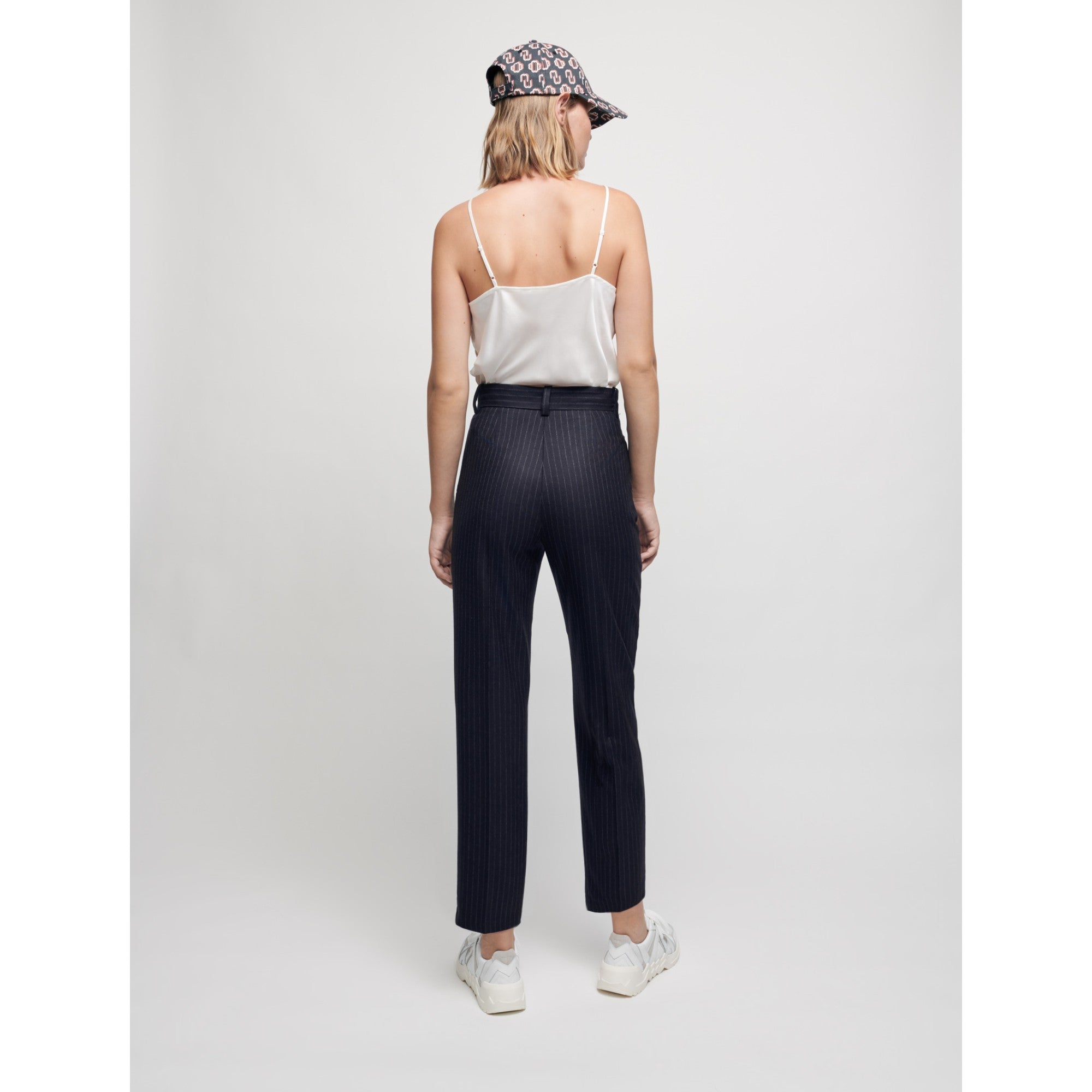 Women Cashmere Wool Trousers - Navy