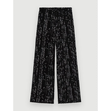 Women Wide-Leg Straight-Leg Pants - Black