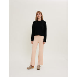 Women Knitted Trousers - Pale Pink