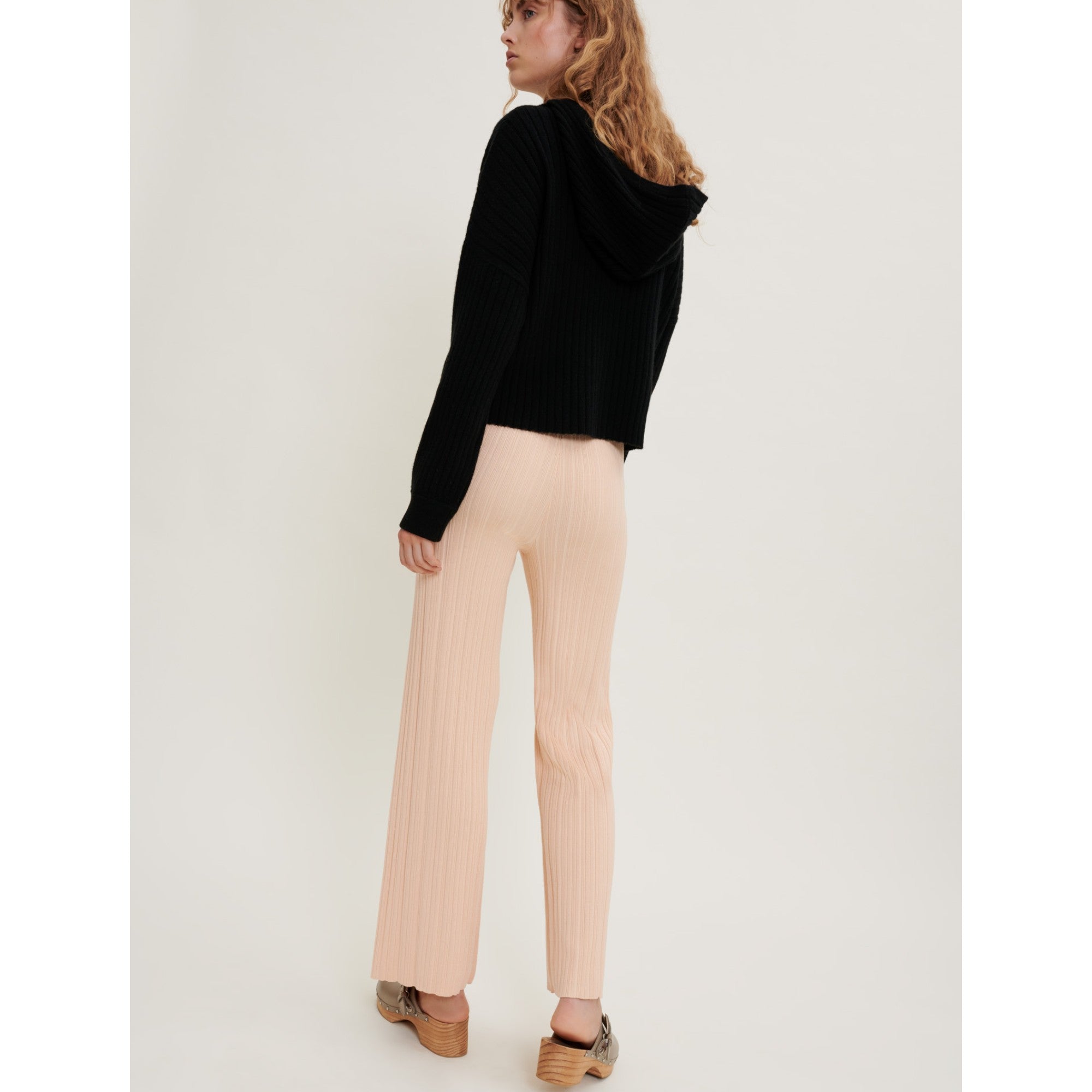 Women Knitted Trousers - Pale Pink