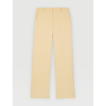 Women Straight-Leg Tailored Pants - Pale Yellow