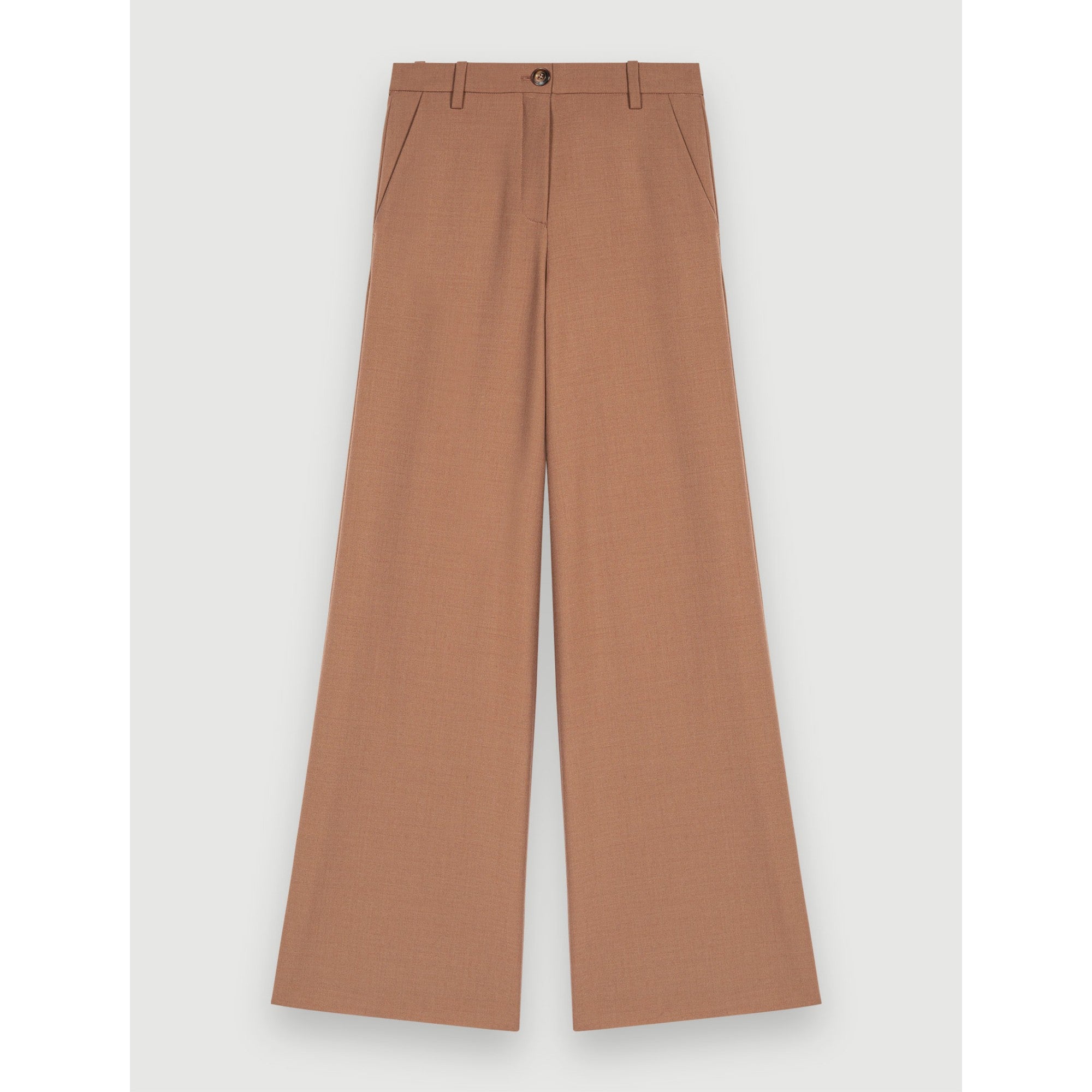 Women Wide-Leg Suit Trousers - Brown