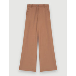 Women Wide-Leg Suit Trousers - Brown