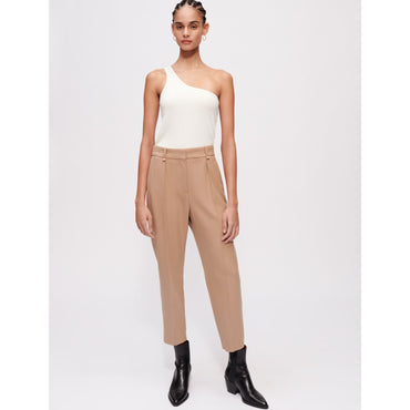 Women Pleated Tailored Pants - Camel