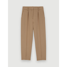 Women Pleated Tailored Pants - Camel