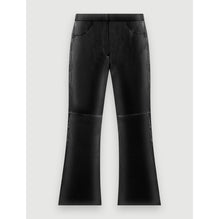 Women Black Leather Pants - Black