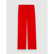 Women Red Wide-Leg Tailored Trousers - Red