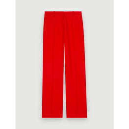 Women Red Wide-Leg Tailored Trousers - Red