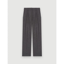 Women Grey Flannel Wide-Leg Pants - Grey