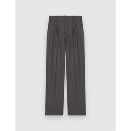 Women Grey Flannel Wide-Leg Pants - Grey