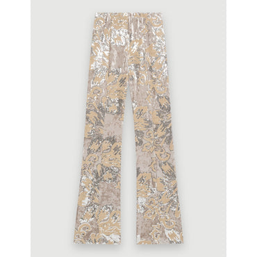 Women Sequin-Embroidered Velvet Pants - Silver