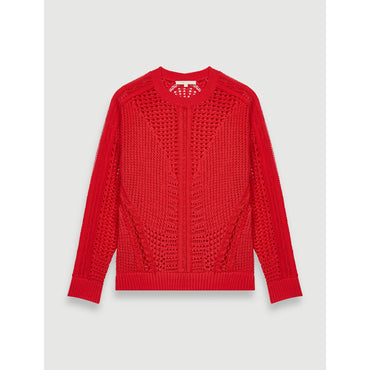 Women Crochet-Style Jumper - Red