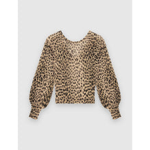 Women Mohair Animal Print Sweater - Natural Leopard