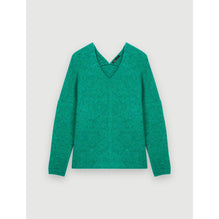 Women V-Neck Marl Sweater  - Green