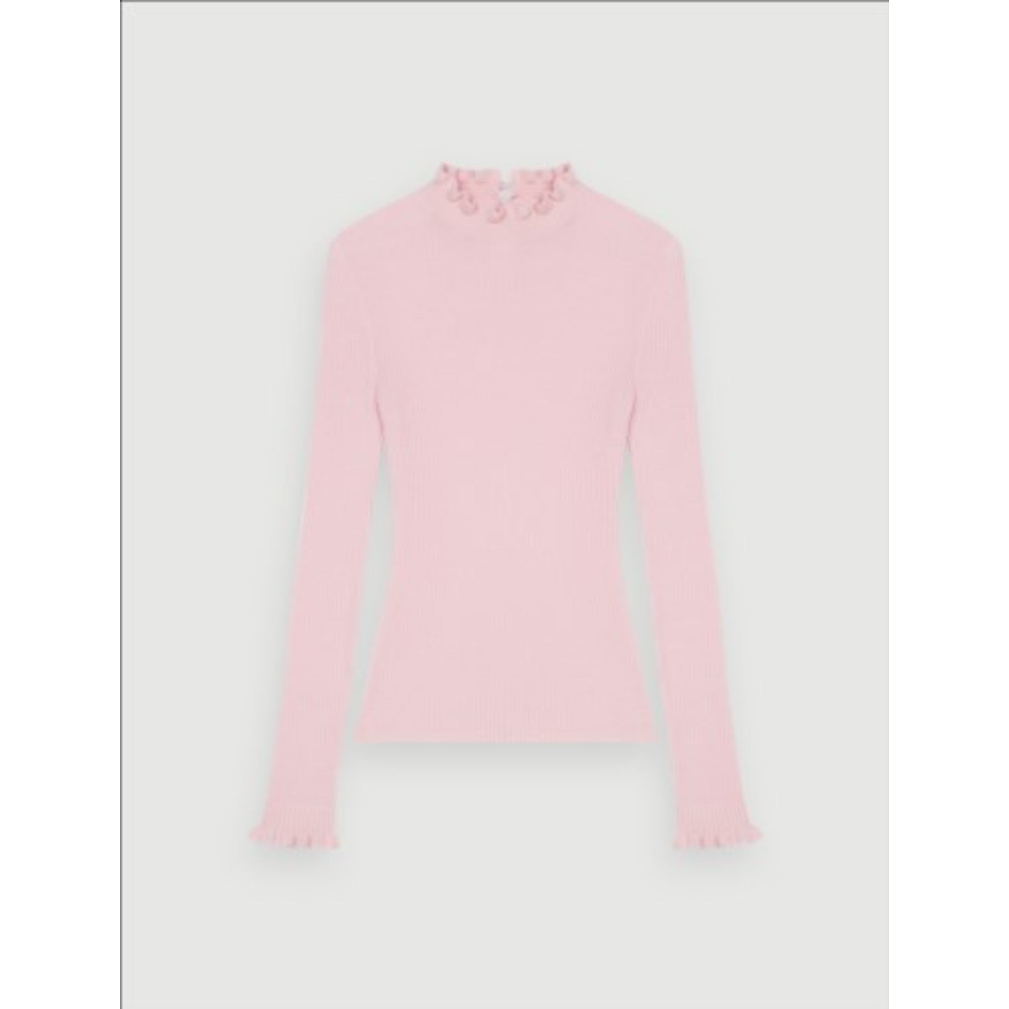 Women Fancy High-Neck Lightweight Sweater - Pale Pink