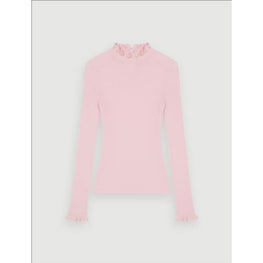 Women Fancy High-Neck Lightweight Sweater - Pale Pink