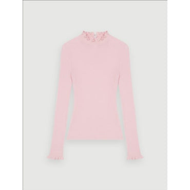 Women Fancy High-Neck Lightweight Sweater - Pale Pink