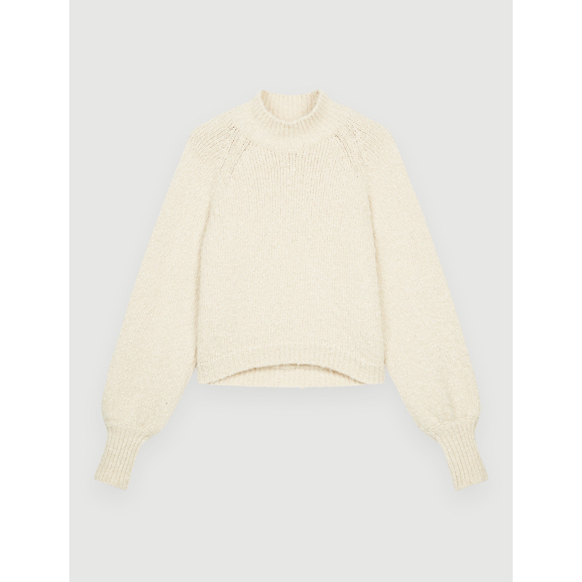 Women Decorative Knit Pullover With Collar - Ecru