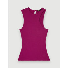 Women Asymmetrical Knitted Tank Top - Fuchsia