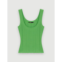 Women Rib Knit Tank Top - Green