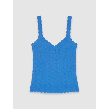 Women Pointelle Tank Top - Blue