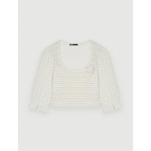 Women Croquet Pointelle Sweater - White