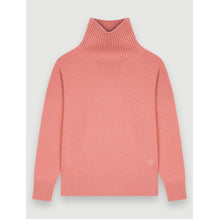 Women Loose-Fitting Stretch Cashmere Pullover - Pink