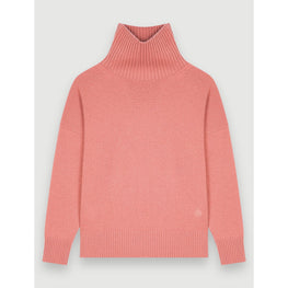 Women Loose-Fitting Stretch Cashmere Pullover - Pink