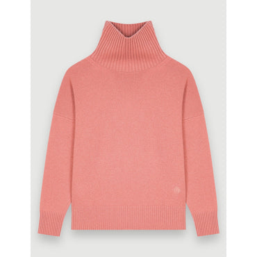 Women Loose-Fitting Stretch Cashmere Pullover - Pink