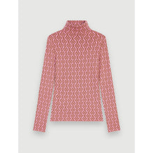 Women Fitted Sweater In Clover Maje Jacquard - Pink