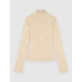 Women Fitted Sweater With Cut-Outs - Beige