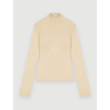 Women Fitted Sweater With Cut-Outs - Beige