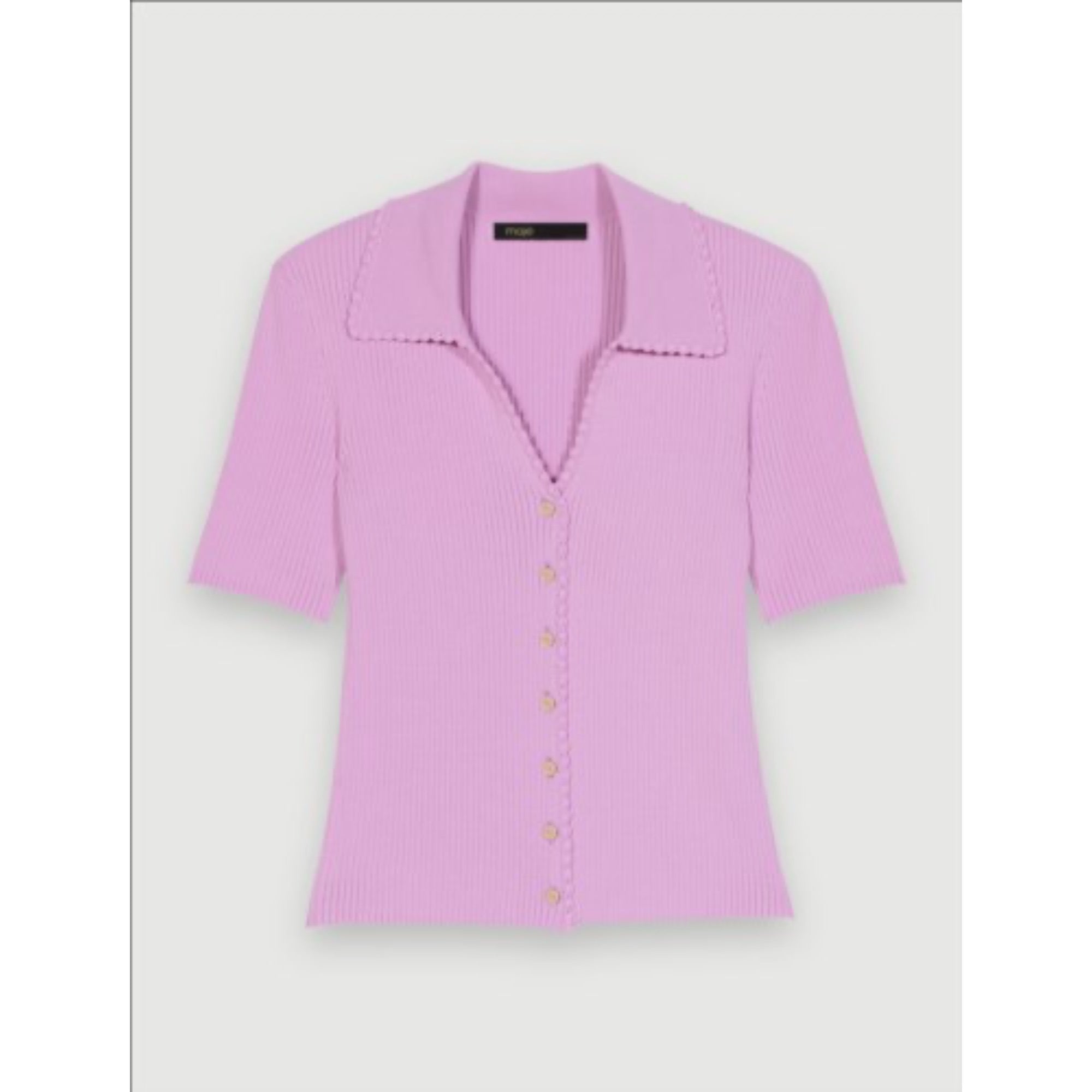Women Buttoned Knit Top - Parma Violet