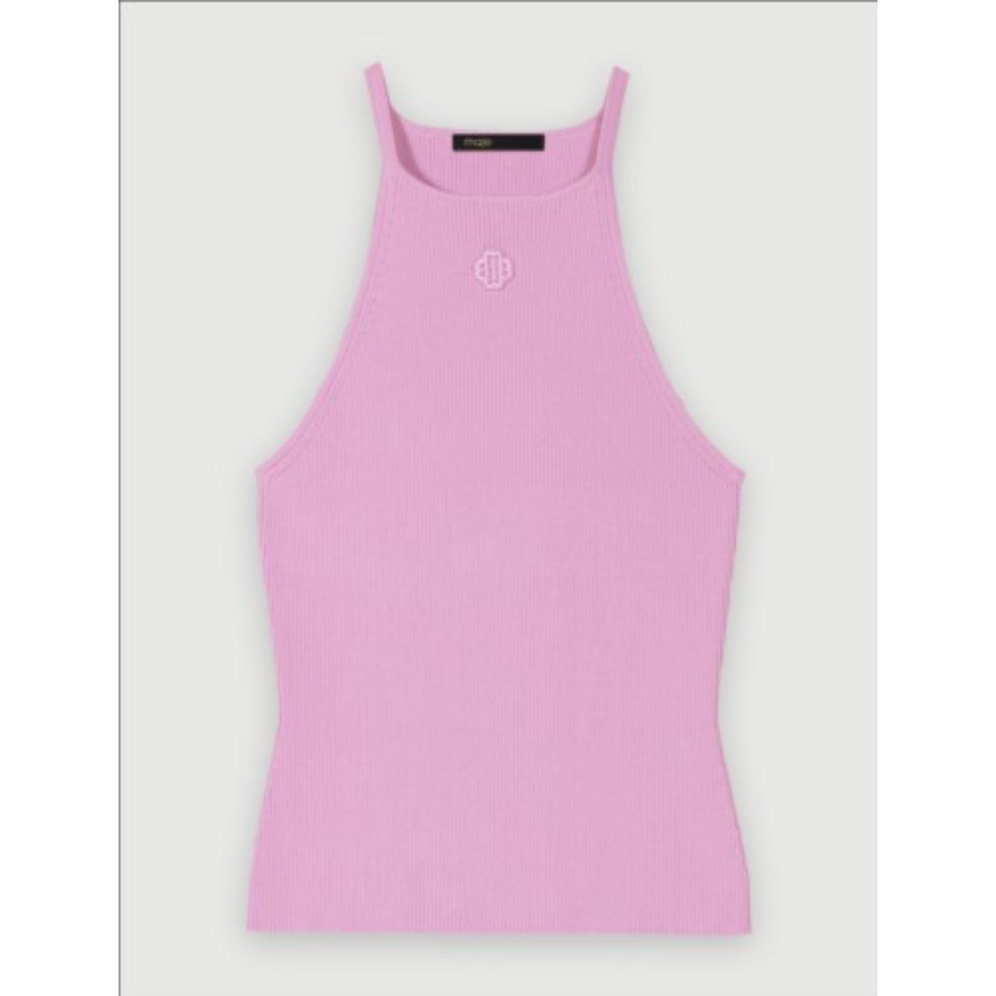 Women Tank Top With Embroidered Logo - Parma Violet