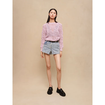 Women Crochet Jumper - Parma Violet